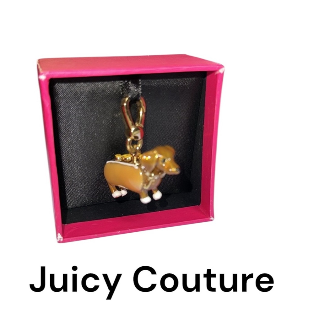 Rare Juicy couture charm Dachshund dog in hotdog bun new in box